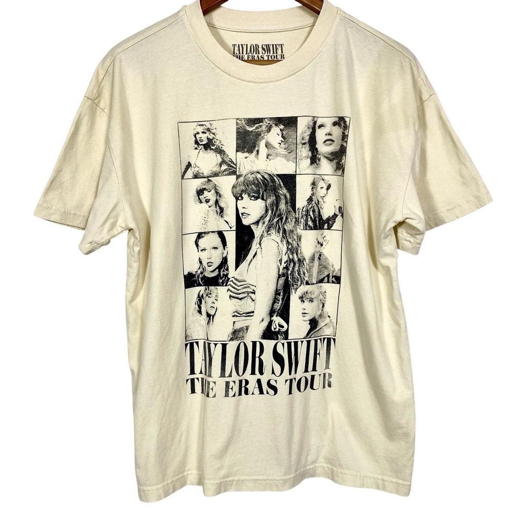 Taylor Swift Sz Medium The Eras Tour Official Merch Beige T-shirt Exclusive Top